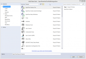 Adding a new .feature file