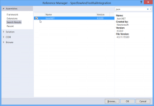 Adding reference to JSON.Net