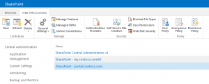 managing Web Applications in Central Admin